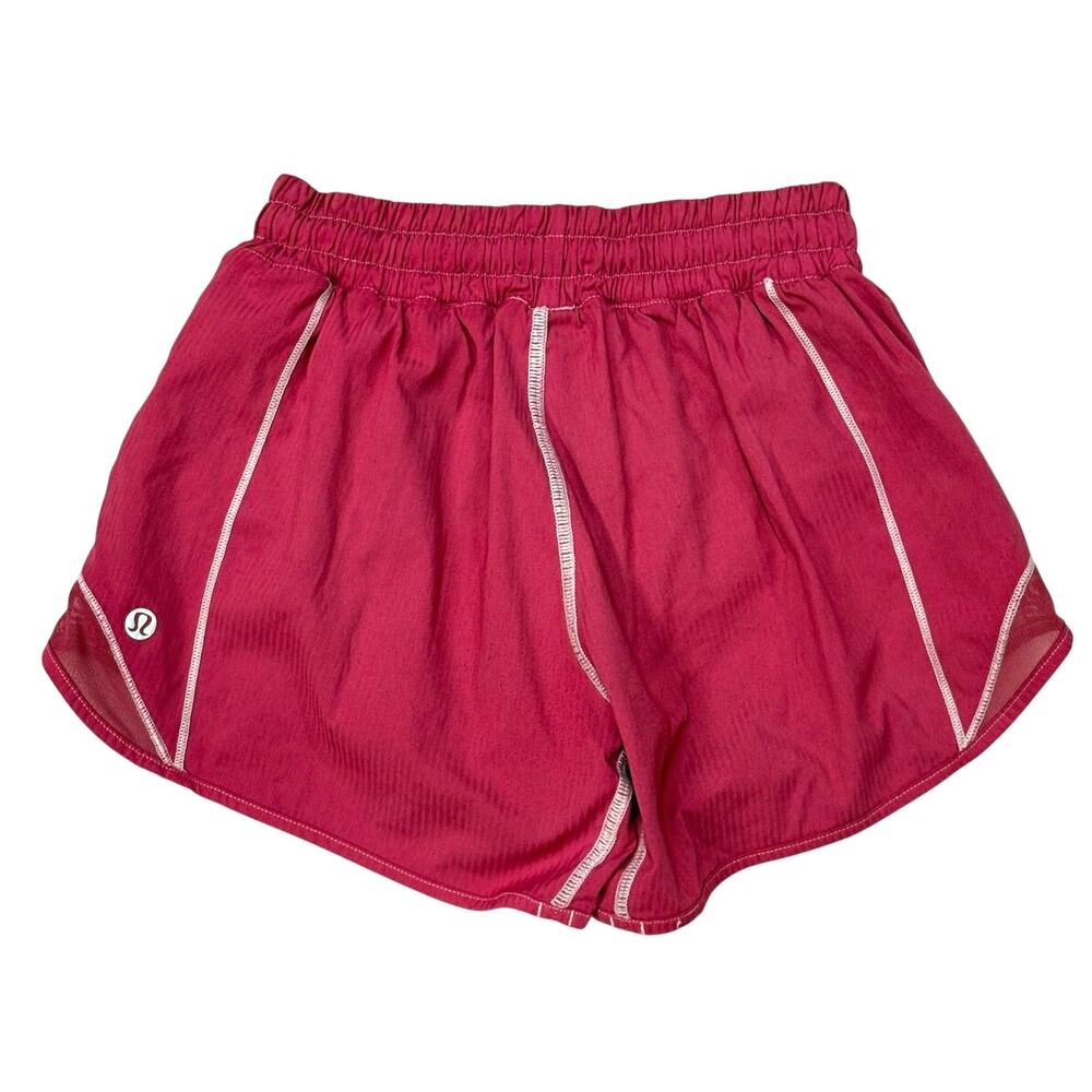 Lululemon Hotty Hot Shorts 4" Womens Size 2 Pink Lined Low Rise Running Workout